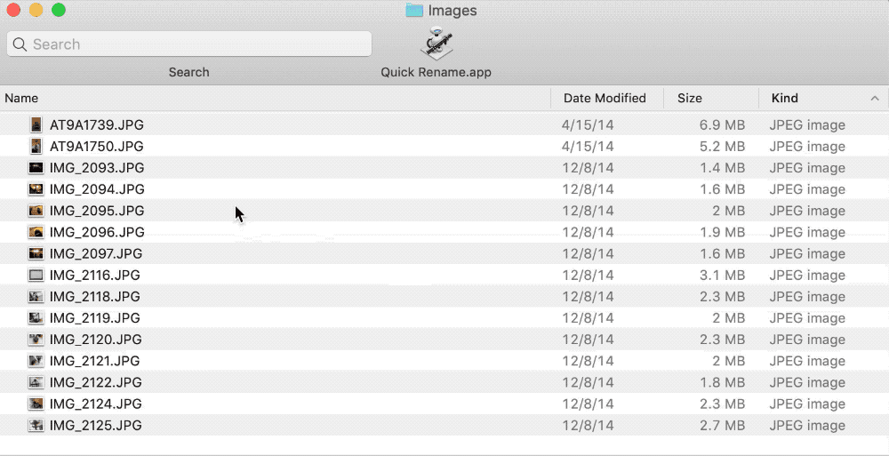 Sequentially renaming image files example