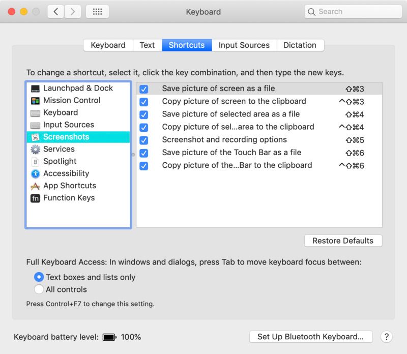 Screenshot Shortcuts and Preferences (OSX)